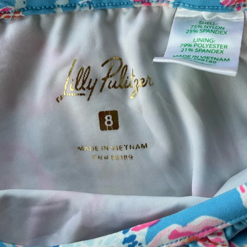 Lilly Pulitzer Blue and Pink Floral Bikini Bottom